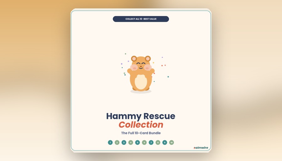 Hammy Rescue Collection 10-card bundle mockup