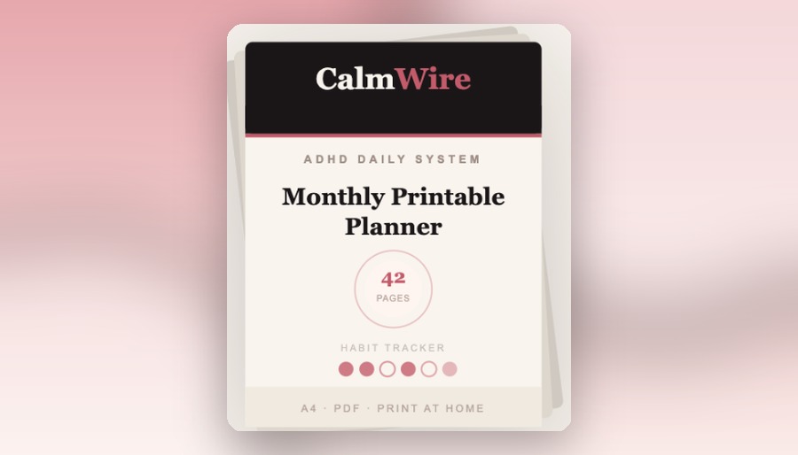 ADHD Daily System monthly printable planner mockup
